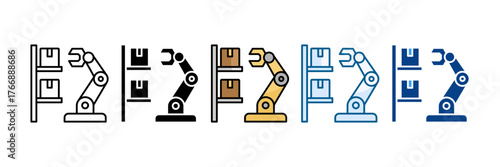Warehouse Automation Icon Set Multiple Style Collection