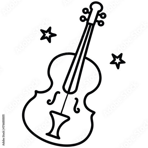 christmas violin Christmas elements vector icon, christmas  collection