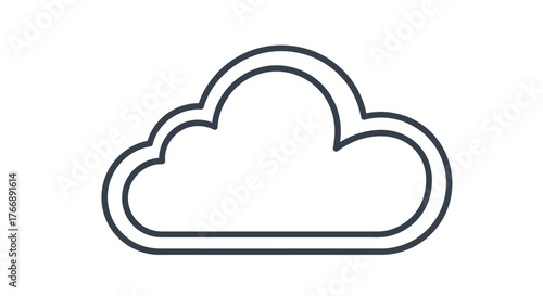 Simple cloud outline icon with double line art style.