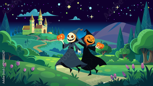 Halloween, carnival, mystery, fairy tale, night, holiday, theater, stage, production, decoration,
spooky, horror, ghost, pumpkin, witch, costume, trick or treat, autumn, haunted, skeleton, mask, creep