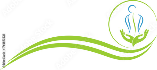 Zwei Hände und Person, Mensch, Orthopädie und Chiropraktiker Hintergrund