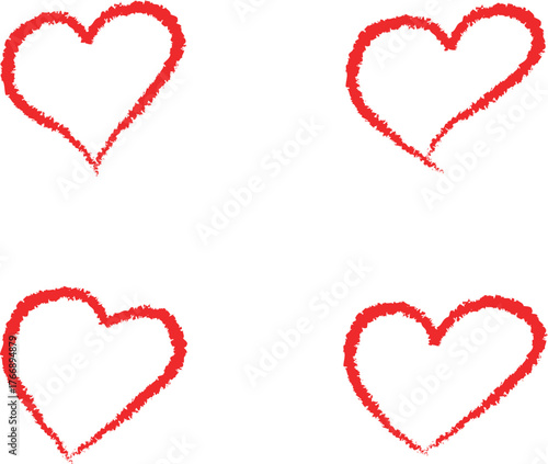 Cute doodle red heart collection for valentine design