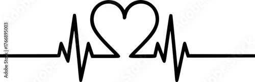 Heartbeat line with a heart symbol