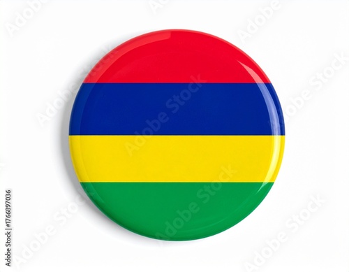 Free Download Mauritius Flag Button on White Background - GFXLoad