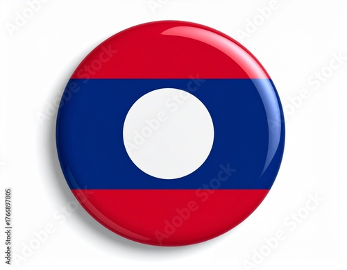 Free Download Laos Flag Button on White Background - GFXLoad