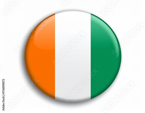 Free Download Côte d'Ivoire Flag Button on White Background - GFXLoad