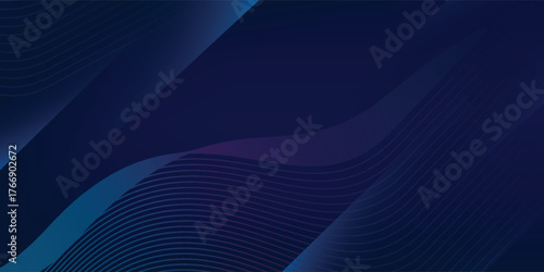 Blue abstract background in vector illustration with glow and lights, with parallel lines, bright geometric shape, design futuristic and elegant.