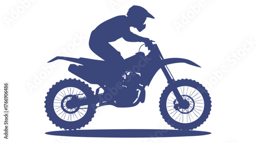 Dynamic silhouette of a motocross rider in action on a