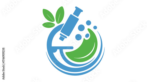 Microscope and leaf logo symbolizing natural science and research innovation