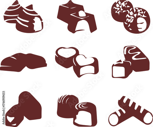 chocolate bar silhouette vector set