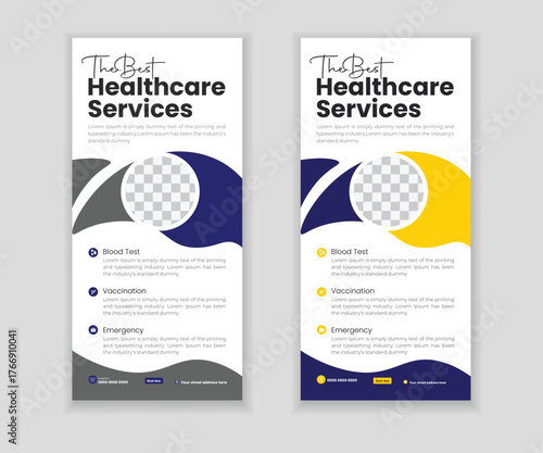 Professional Medical Roll-Up Banner, DL Flyer, and Rack Card Template