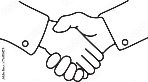 Handshake icon Simple thin outline
