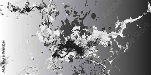 Abstract Gray-Scale Splatter Design with Textured Ink-Like Appearance.