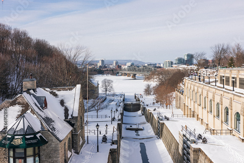 Rideau Canal in Ottawa, Canada in winter