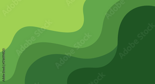 Minimalist Vector Pattern with Organic Curved Shapes in Green Tones for Modern Natural Design