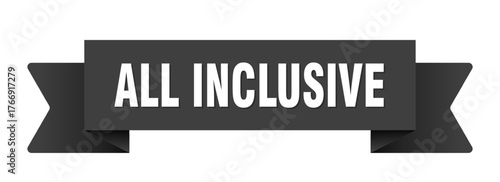 all inclusive ribbon isolated on transparent background. all inclusive ribbon