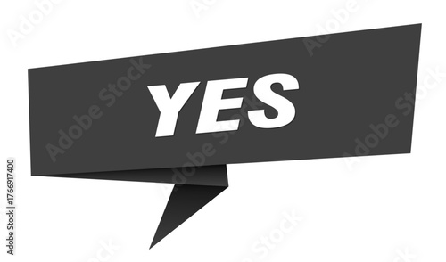 yes banner. yes speech bubble, label, sticker, sign template