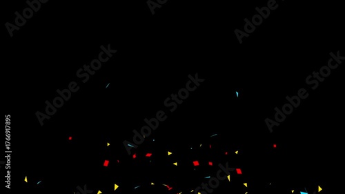 colorful confetti blast animation transparent background 4k. Colorful Isolated Confetti party popper Explosion. confetti Blast Realistic On Transparent Background / Green Screen / Alpha Matte Channel.