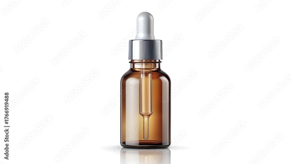Fototapeta premium Small dropper bottle isolated on white
