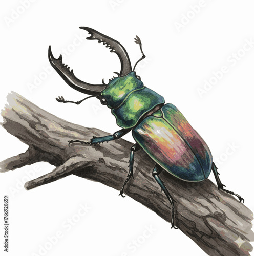 Shining Forest Jewel Rainbow Stag isolated watercolor vector illustration svg