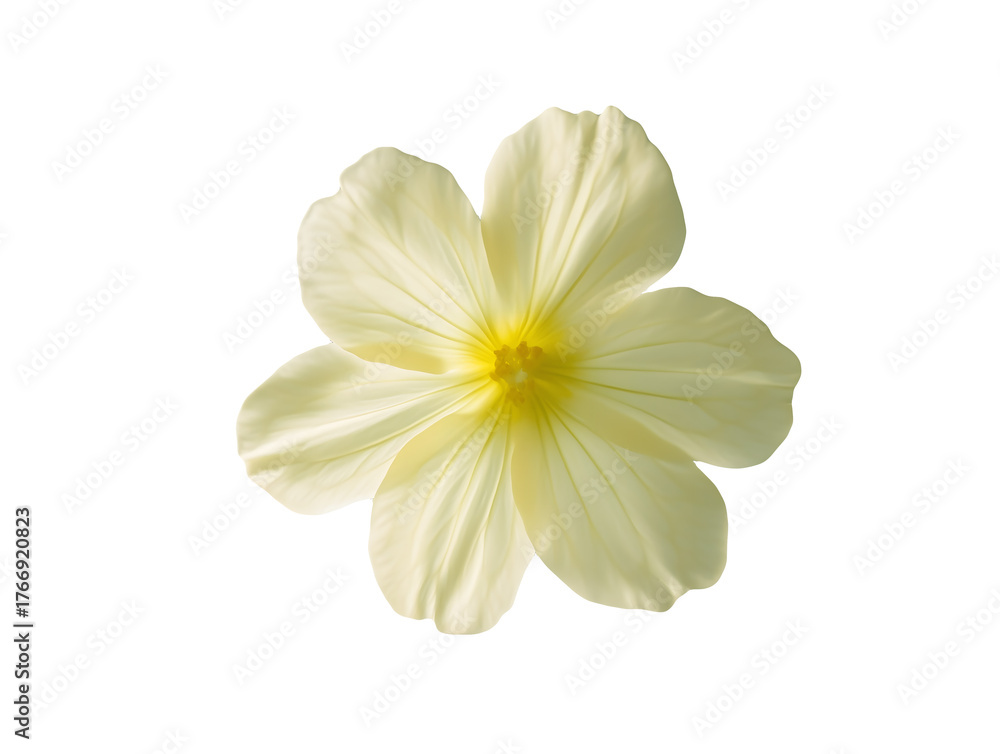 Naklejka premium Single delicate pale yellow flower with a bright yellow center nature natural