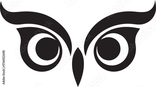 Silhouette Style Vector Owl Eyes Logo Icon for Modern Branding, Night Vision, Security Company, Wildlife, Education, Minimalist Design, and Professional Graphic Illustration