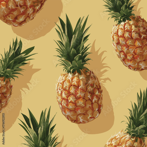 pineapple skin pattern background. Pineapple peel vector illustration. summer pineapple fruit background.