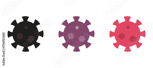 Flat and Solid Color Virus and Germ Icon Set