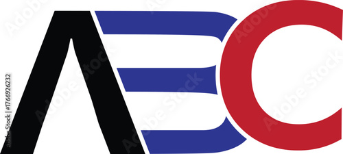 A, B, C colored logo design