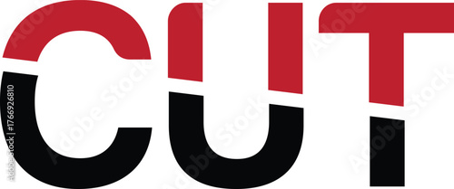 Dynamic Red and Black C,U,T Text Logo