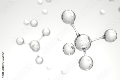 Fototapeta Naklejka Na Ścianę i Meble -  Crystal Clear 3D Molecular Structure Scientific Visualization Design 3D render