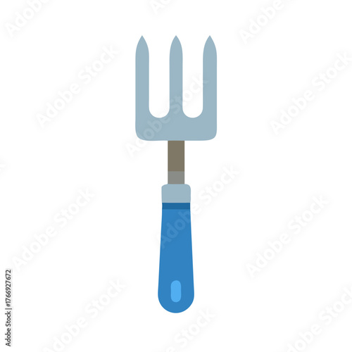 Isolated vector image of a garden fork on a black background