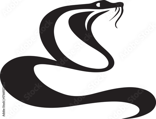 Silhouette Style Vector Snake Logo Icon for Modern Branding, Wildlife, Reptile, Tattoo, Sports Team, Security Company, Minimalist Design, and Professional Business Identity Graphic Illustration