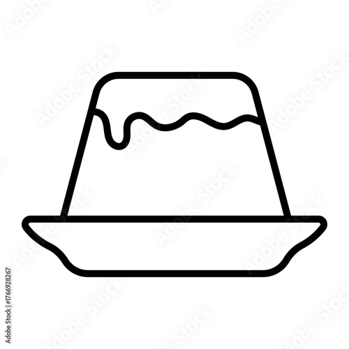 Pudding Icon – Sweet Dessert Vector Illustration for Cafe and Bakery Design
