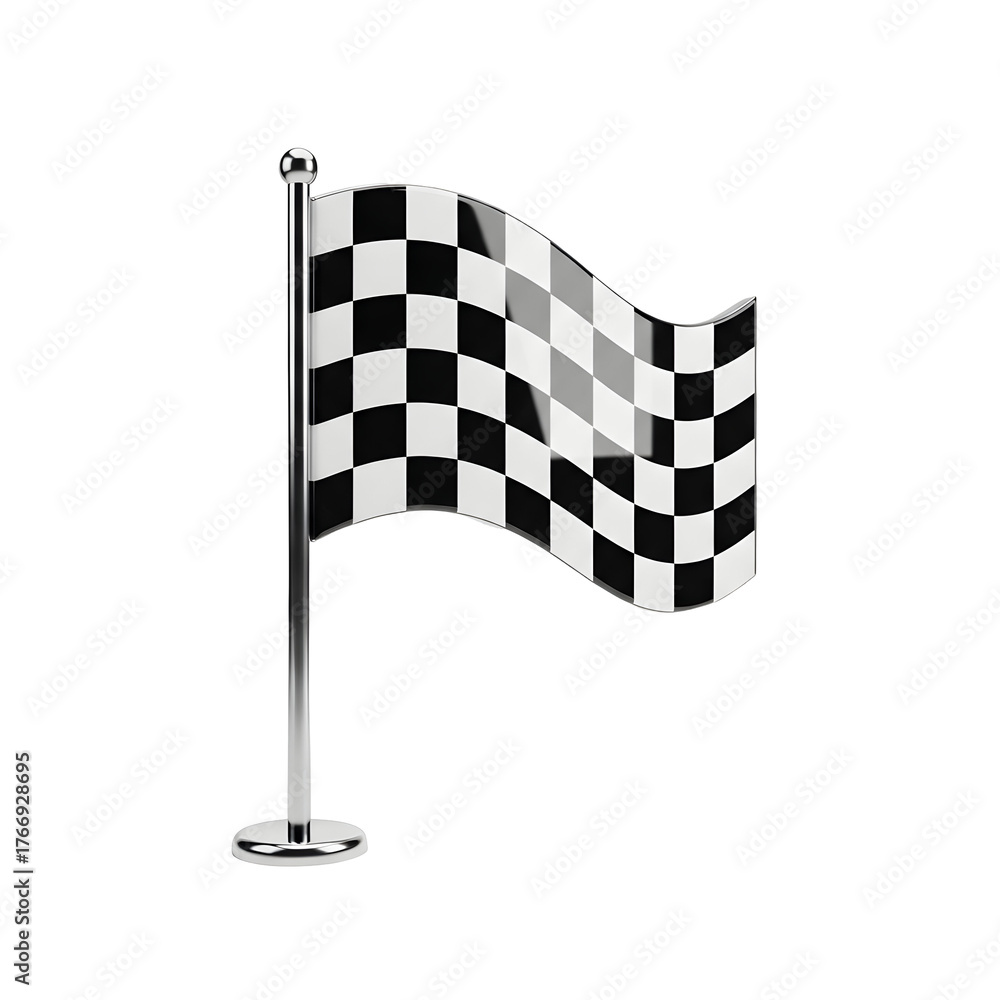 Fototapeta premium 3d illustration of checkered flag icon isolated on transparent background