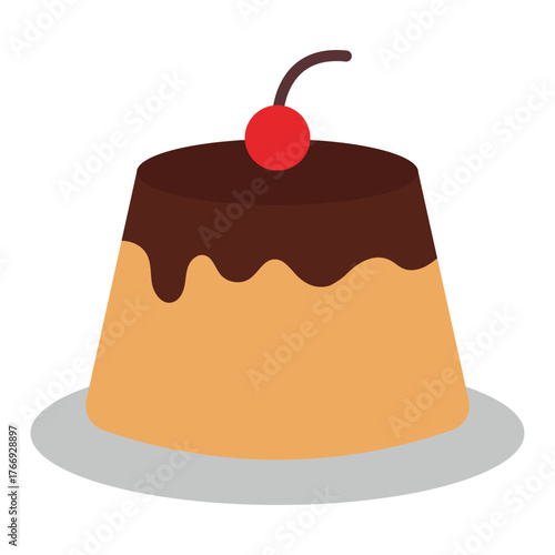 Pudding Icon – Sweet Dessert Vector Illustration for Cafe and Bakery Design
