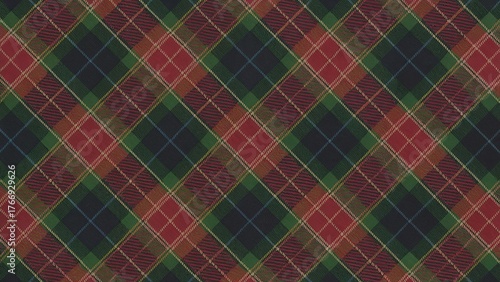 Classic tartan seamless pattern with a traditional scottish design in red, green, and black