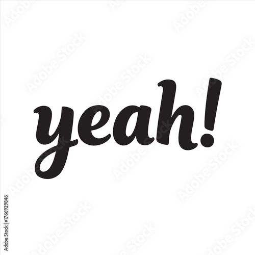 Vector art of yeah text