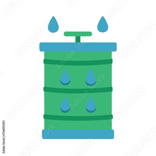 Konstfotografi Leaky Water Tank Illustration: Flat Design Symbolizing Conservation and Potentia
