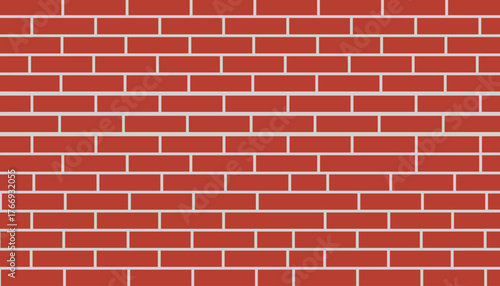 Seamless red brick wall texture with clean white grout lines, perfect for modern architectural backgrounds, graphic design elements, and interior design concepts, offering a vibrant and realistic