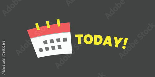 calendar icon with the word Today in bright yellow, representing date reminder or schedule highlight.