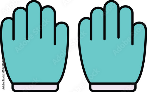 a cartoon drawing of a pair of medical gloves