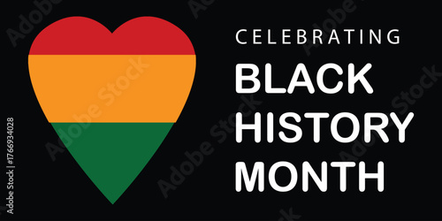 Black History Month Celebration Heart Design