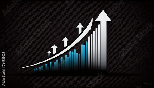 growth arrows business success graphics on black background