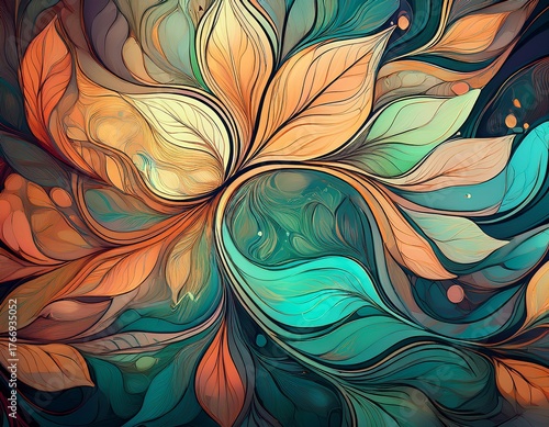 intricate abstract organic pattern featuring soft highlights and calming colors for innovative eco focused design