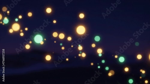 金色と緑 円光舞うドローン絶景 光の絨毯