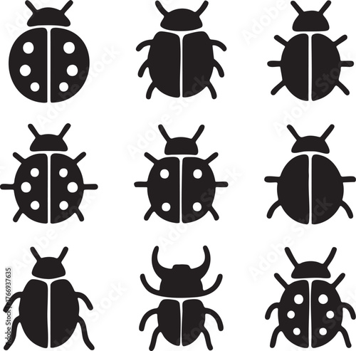 A collection of Ladybirds silhouette