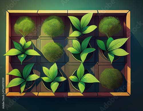 green plant in a box