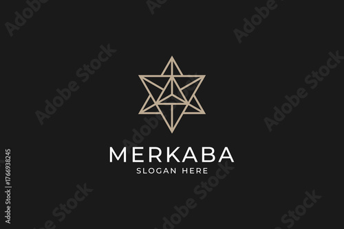Merkaba Geometric Star Symbol Logo