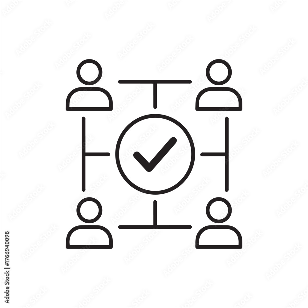 Fototapeta premium Teamwork and collaboration icon set for business and projects